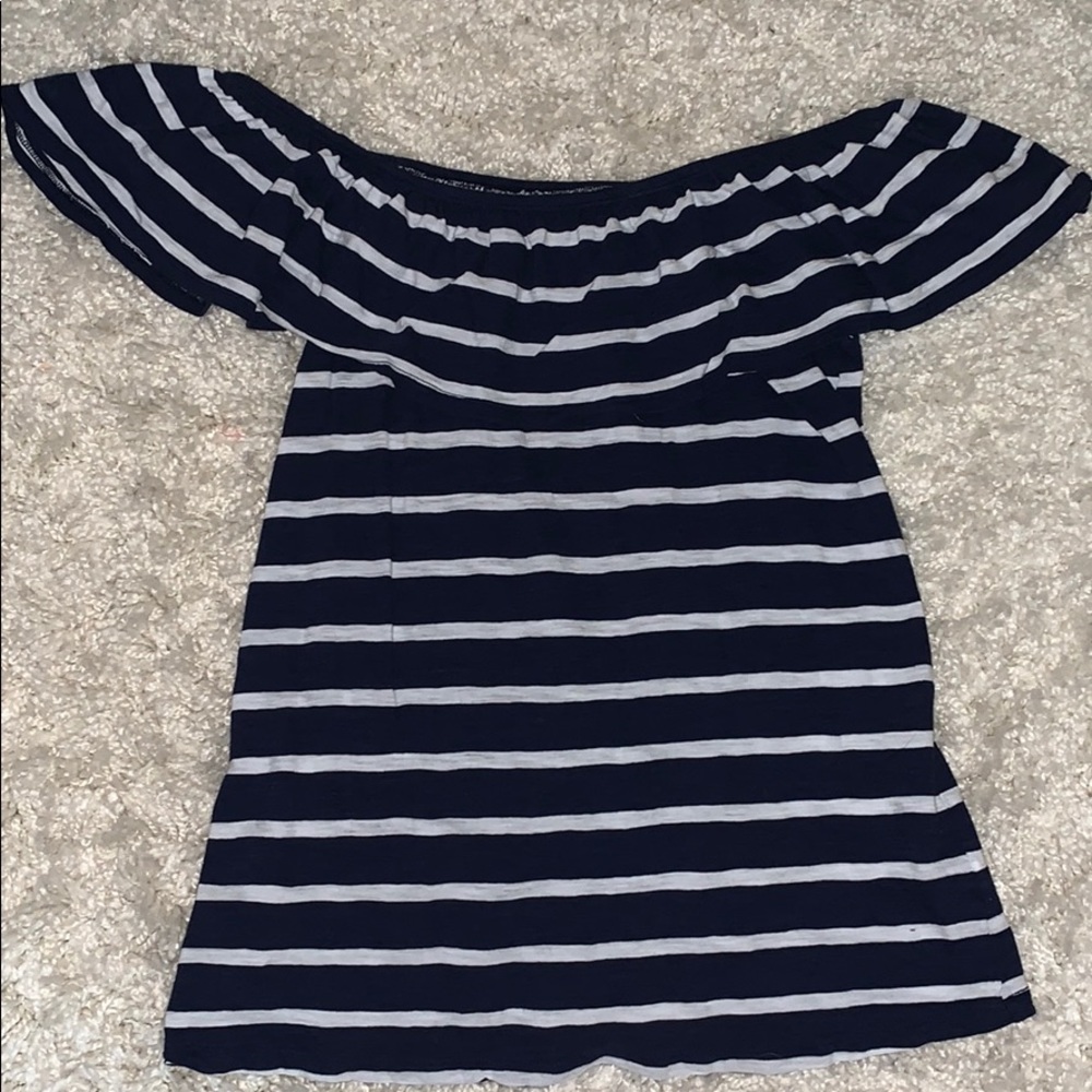 Off the shoulder striped top